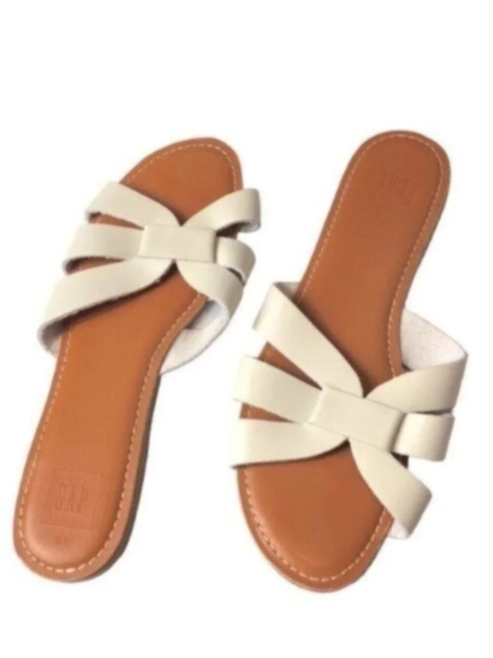 Gap Ivory Leather  Summer Casual Slide Sandals 8.5